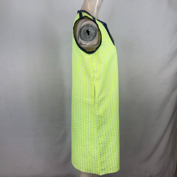 J. CREW - WOMEN'S SIZE 0- YELLOW NEON  SLEEVELESS V NECK PULLOVER DRESS - Picture 2 of 5